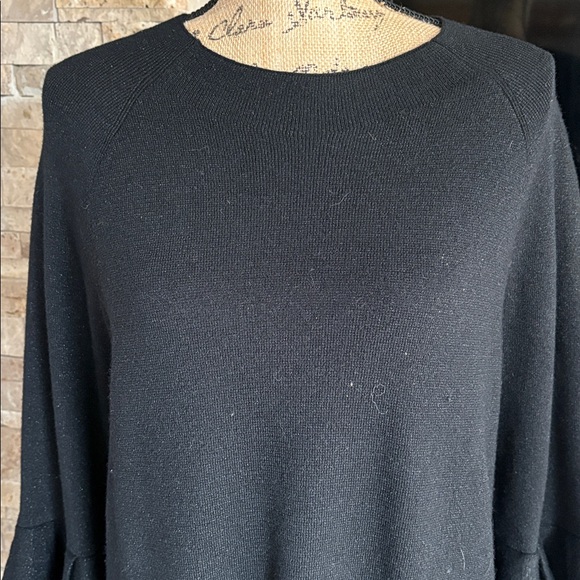 Anthropologie Claudette ruffled sweater dress drop shoulder metallic sparkle - Picture 6 of 16